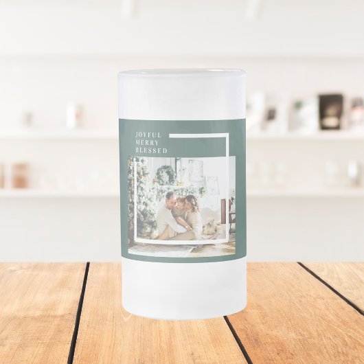 Foto van moderne familie | Joyful Merry Blessed | Matglas Bierpul