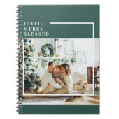 Foto van moderne familie | Joyful Merry Blessed |  Notitieboek (Voorkant)