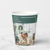 Foto van moderne familie | Joyful Merry Blessed | Papieren Bekers (Voorkant)