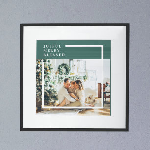 Foto van moderne familie   Joyful Merry Blessed    Poster