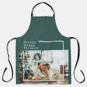 Foto van moderne familie | Joyful Merry Blessed |  Schort (Voorkant)