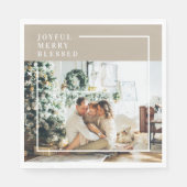 Foto van moderne familie | Joyful Merry Blessed Servet (Voorkant)