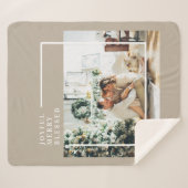 Foto van moderne familie | Joyful Merry Blessed Sherpa Deken (Voorkant (horizontaal))