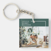 Foto van moderne familie | Joyful Merry Blessed |  Sleutelhanger (voorkant)