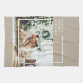 Foto van moderne familie | Joyful Merry Blessed Theedoek (Horizontaal)