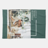 Foto van moderne familie | Joyful Merry Blessed |  Theedoek (Horizontaal)