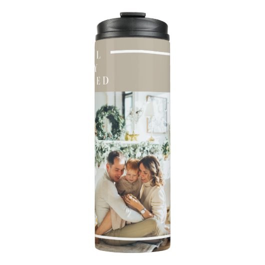 Foto van moderne familie | Joyful Merry Blessed Thermosbeker (Voorkant)