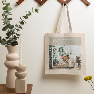 Foto van moderne familie   Joyful Merry Blessed Tote Bag