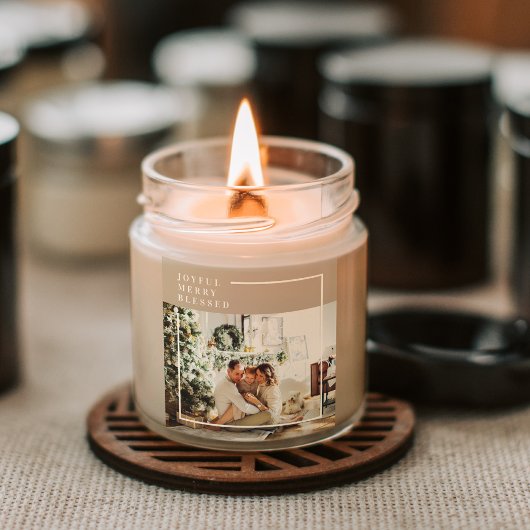 Foto van moderne familie | Joyful Merry Blessed Vierkante Sticker