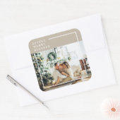 Foto van moderne familie | Joyful Merry Blessed Vierkante Sticker (Envelop)