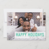 Foto van moderne familie | Vibrant Green Kerstmis Feestdagenkaart (Voorkant)