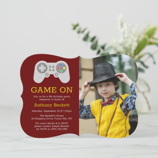 Foto van moderne gamer Any Age Birthday Kaart (Staand voorkant)