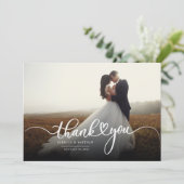 Foto van moderne handgeschakelde Passen getrouwd Bedankkaart (Staand voorkant)