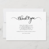 Foto van moderne handgeschakelde Passen getrouwd Bedankkaart (Achterkant)