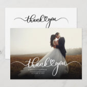 Foto van moderne handgeschakelde Passen getrouwd Bedankkaart (Voorkant / Achterkant)