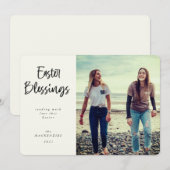 Foto van moderne handgeschreven script voor paasbi feestdagenkaart (Voorkant / Achterkant)