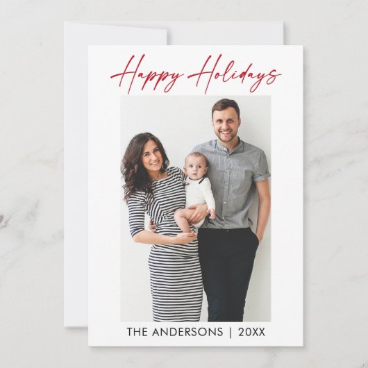 Foto van moderne kalligrafie met rode inkt feestdagenkaart (Voorkant)