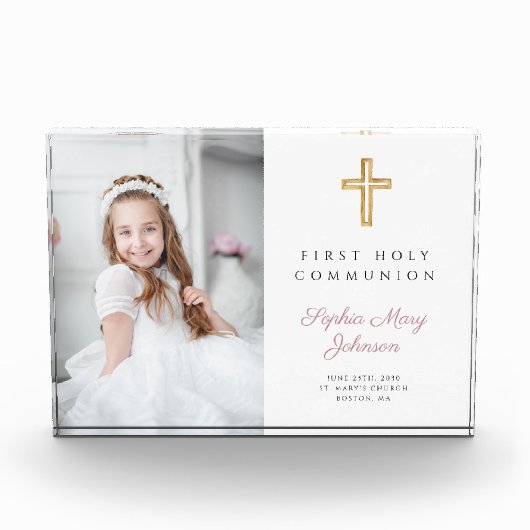 Foto van moderne meisje eerste communie (Voorkant)