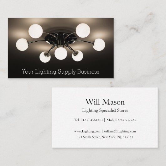 Foto van moderne plafondverlichting - Visitekaartj Visitekaartje (Voorkant / Achterkant)