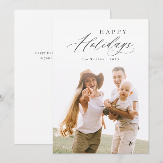 Foto van moderne Prettige feestdagen Feestdagenkaart (Voorkant / Achterkant)