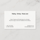 Foto van moderne professionele muzikant visitekaartje (Achterkant)