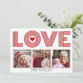 Foto van Moderne rode Valentijnsdag Feestdagenkaart (Staand voorkant)