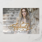 Foto van moderne schoolkleuren folie uitnodiging (Voorkant)