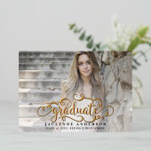 Foto van moderne schoolkleuren folie uitnodiging (Staand Voorkant)