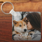 Foto van Moeder en Hond Beste Vrienden Sleutelhanger (Voorkant)