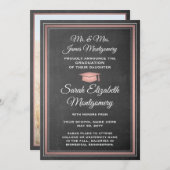 Foto van moederbord en roze Afstuderen Aankondiging (Voorkant / Achterkant)