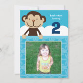 Foto van Monkey Birthday Invitation Double Sided Kaart (Voorkant)