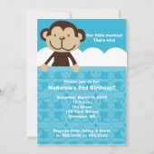 Foto van Monkey Birthday Invitation Double Sided Kaart (Achterkant)