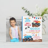 Foto van Monster Truck Birthday Party Kaart (Staand voorkant)