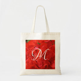 Foto van Mooie Rode Geranium Floral Initiaal Tote Bag