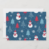 Foto van Mooie Sneeuwmannen en Kerstbomen Feestdagenkaart (Achterkant)