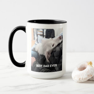Foto van Mooie Witte Hond met Papa Vaderdag Mok