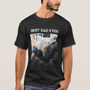 Foto van Mooie Witte Hond met Papa Vaderdag T-shirt