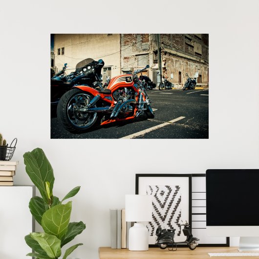 Foto van motorfietsen. poster (Thuiskantoor)
