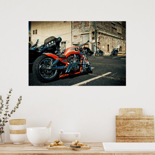 Foto van motorfietsen. poster (Keuken)