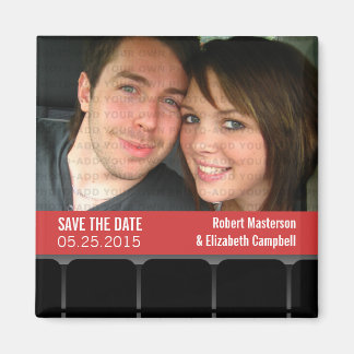 Foto van Movie Theater Save the Date Magnet, Red Magneet