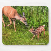 Foto van Mule Deer Fawn & Moeder Wildlife Muismat (Voorkant)