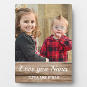 Foto van Nana Rustic Wood Grandchildren Fotoplaat (voorkant)