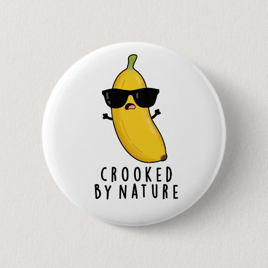 Foto van Natuur Funny Banana Pun Ronde Button 5,7 Cm (Voorkant)