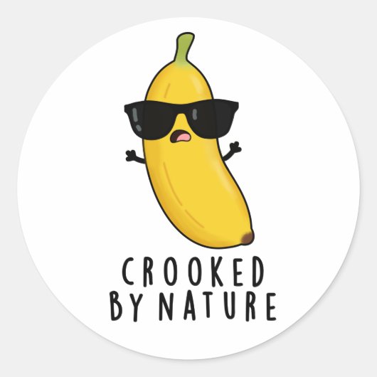 Foto van Natuur Funny Banana Pun Ronde Sticker (Voorkant)