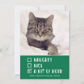 Foto van Naughty or Nice of Beide Funny Pet Holida Feestdagenkaart (Voorkant)