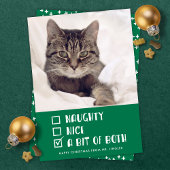 Foto van Naughty or Nice of Beide Funny Pet Holida Feestdagenkaart