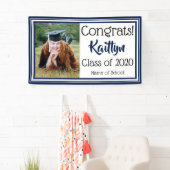 Foto van Navy and White School Colors Spandoek (Insitu)