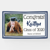 Foto van Navy and White School Colors Spandoek (Horizontaal)