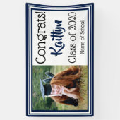 Foto van Navy and White School Colors Spandoek (Verticaal)