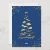 Foto van Navy Blue Gold Glitter Season Feestdagenkaart (Achterkant)